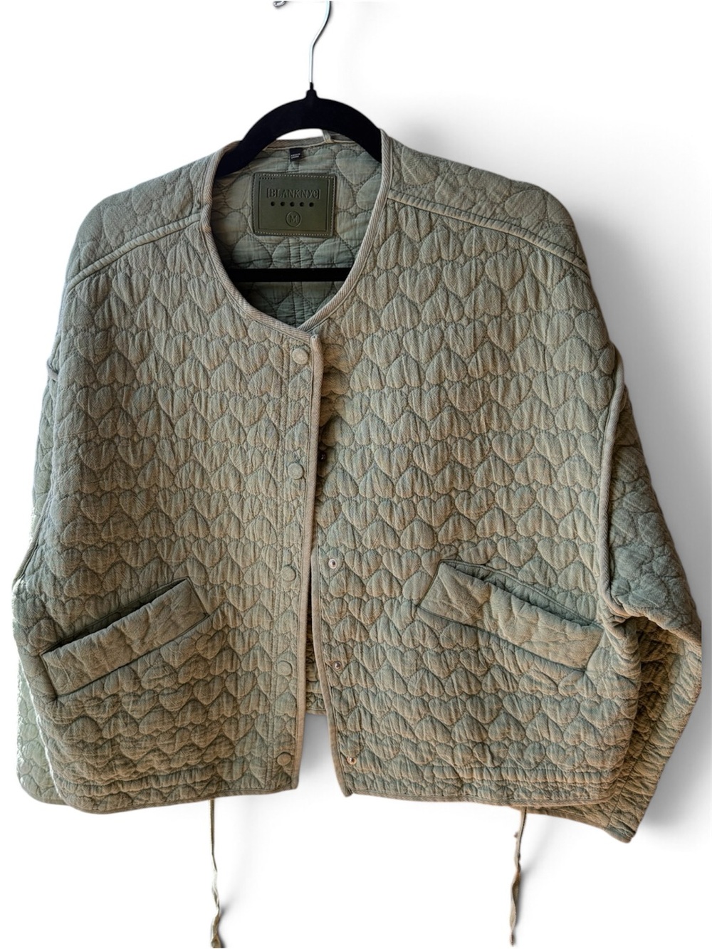 Blank NYC Sage Green Quilted Utility Jacket